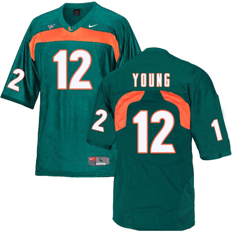 Nike Miami Hurricanes #12 Malek Young College Football Jerseys Sale-Green